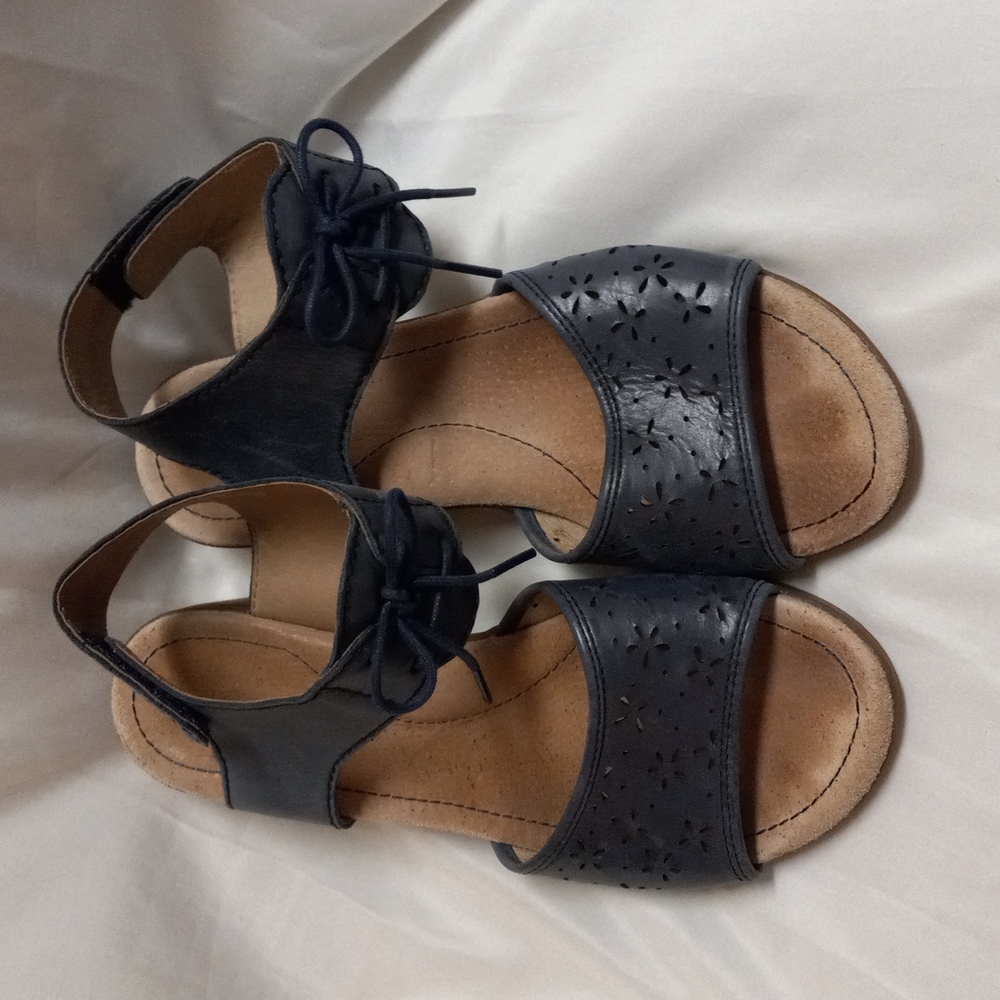 Dansko Leather Blue Ankle Strap Sandals/Shoes Sz 38